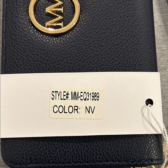 Marilyn Monroe Navy Clutch with Gold Details - Picture 3 of 4